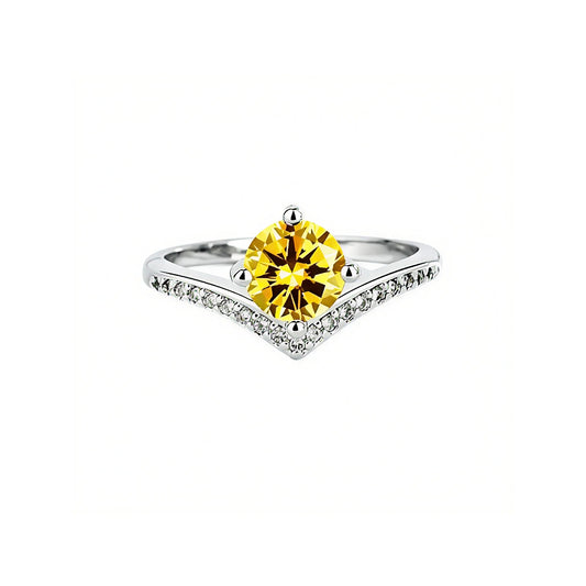 Anillo de cristal en V