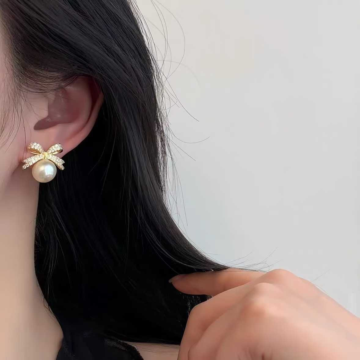 Sparkling Bow Whisper Earrings