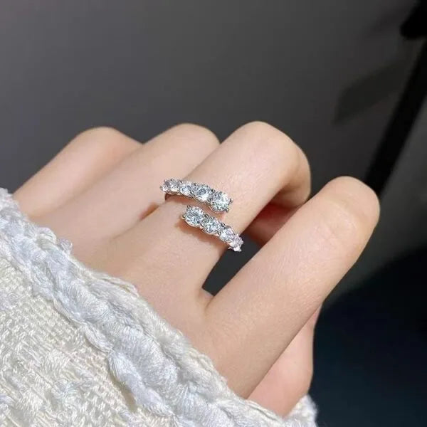 925 Sterling Silver High Carbon Diamond Ring
