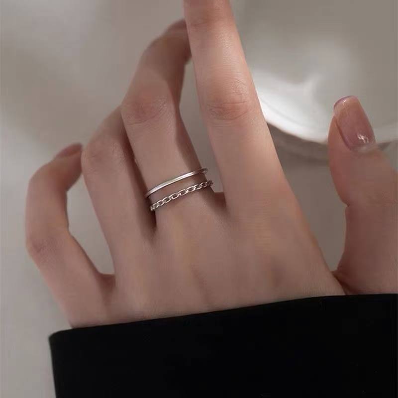 925 Sterling Silver Twisted Double Band Ring