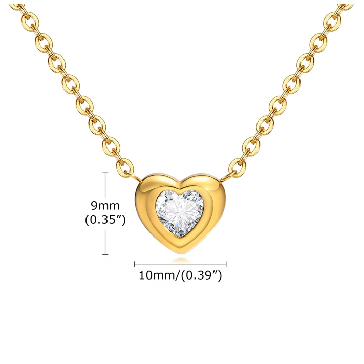 Versatile Heart-Shaped Cubic Zirconia Necklace