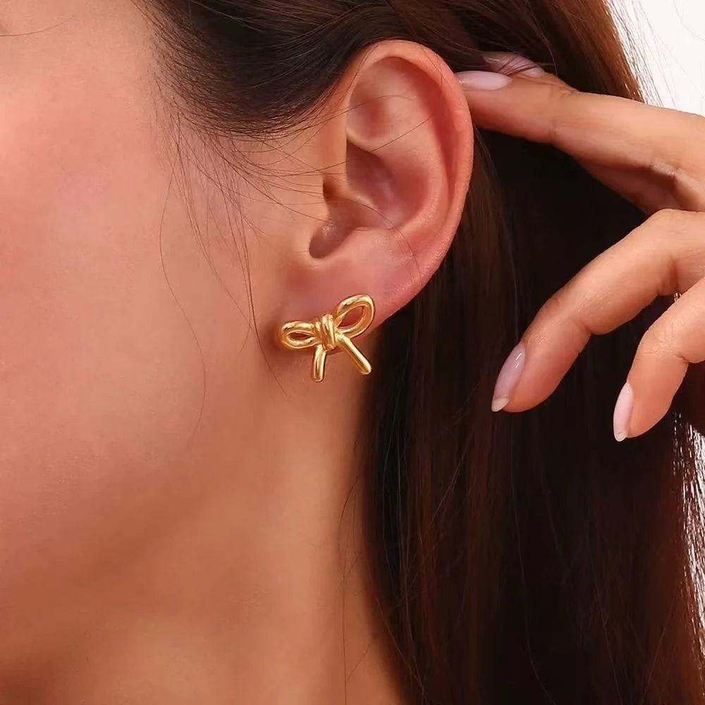Large Bow Cut‑out Earrings