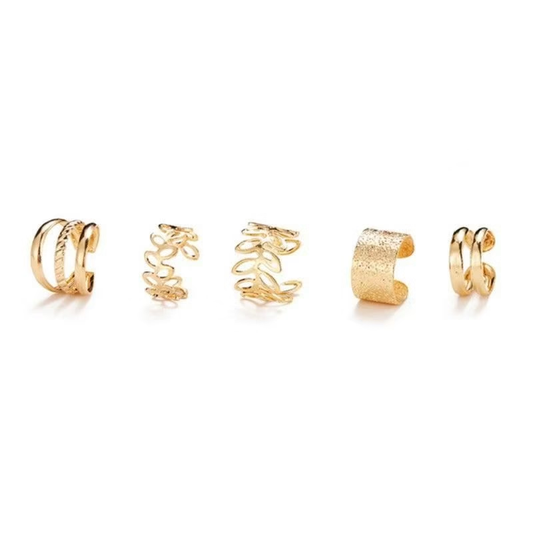 Juego de 5 Earcuffs Minimalistas (No Requiere Perforación)