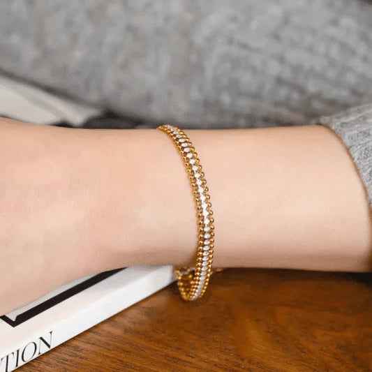 Pulsera de encaje con cuentas de circonio