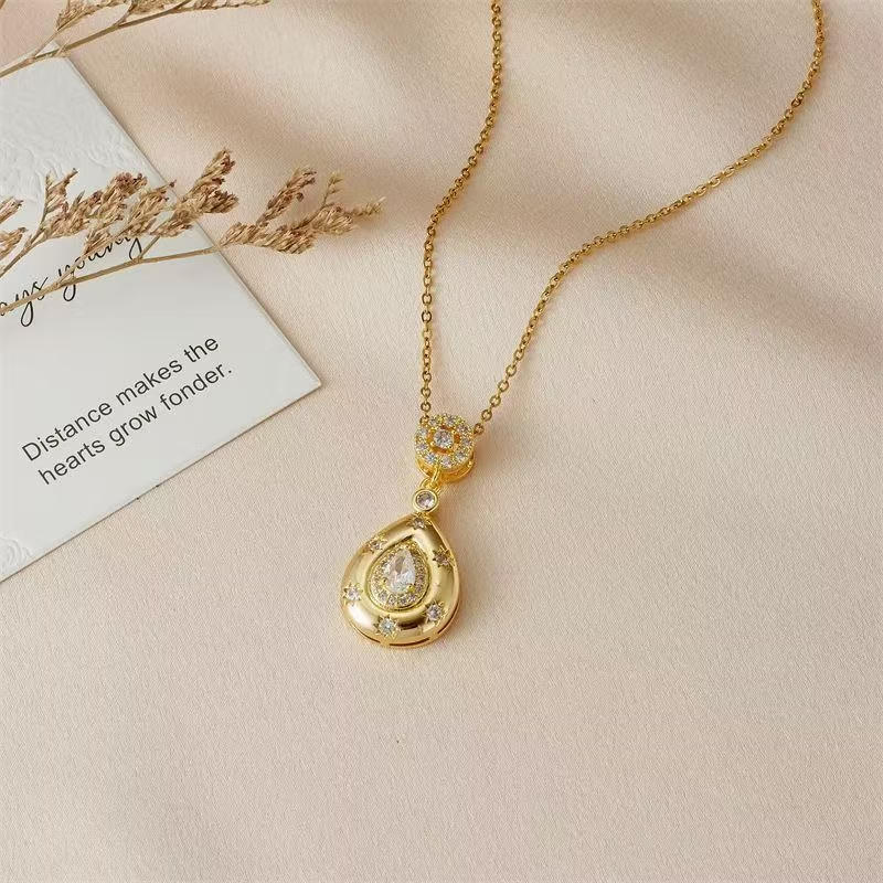 Large Teardrop Cubic Zirconia Necklace