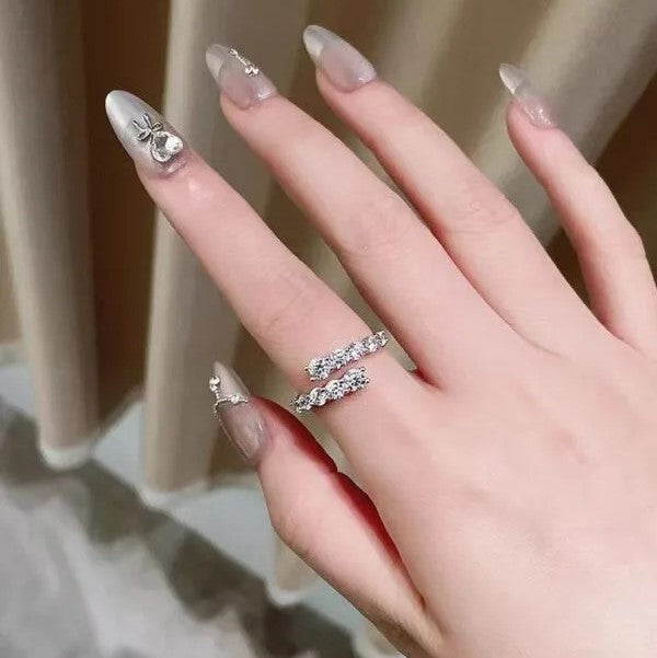 925 Sterling Silver High Carbon Diamond Ring