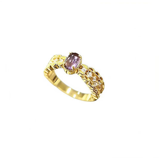 Anillo vintage de plata de ley 925 con amatista