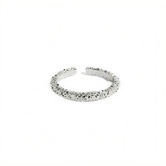 Anillo Abierto Texturizado de Lujo