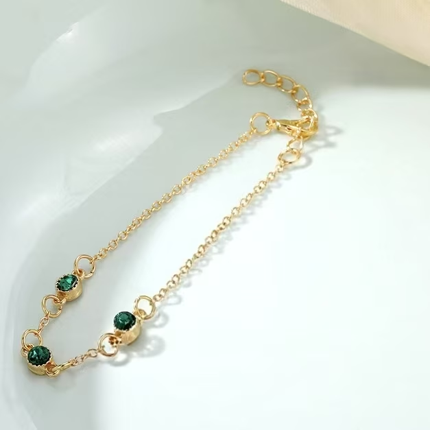 Bracelet fin trio verdoyant