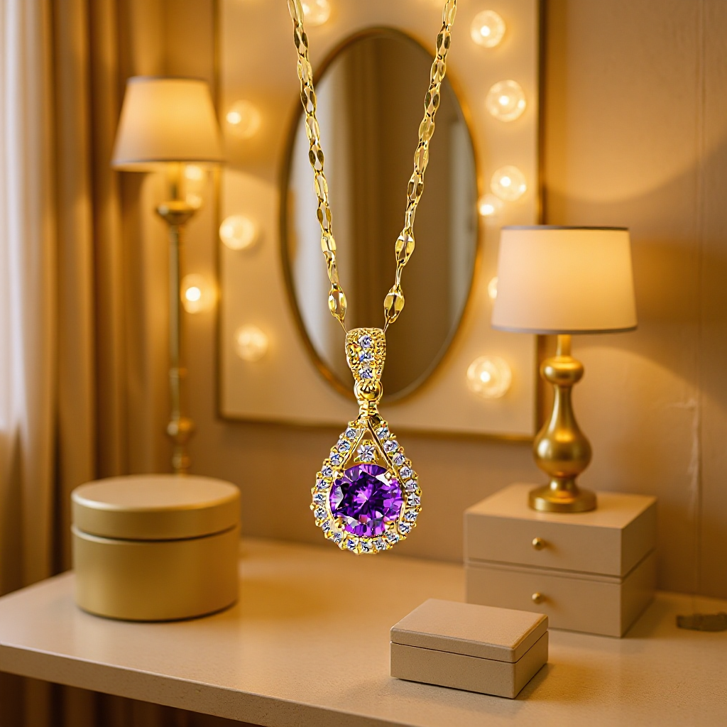 Violet Drop Necklace