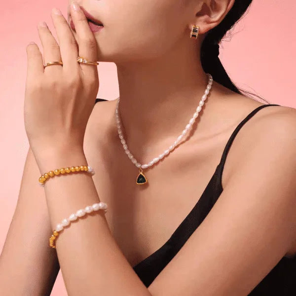 Freshwater Pearl Two-tone Bracelet