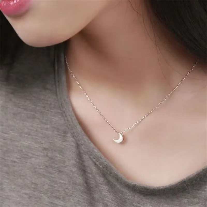 925 Sterling Silver Moon Necklace