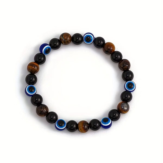 Pulsera de cuentas de ojo de tigre azul
