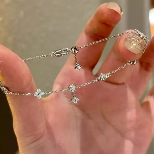 Four Leaf Bubble Diamond Bracelet