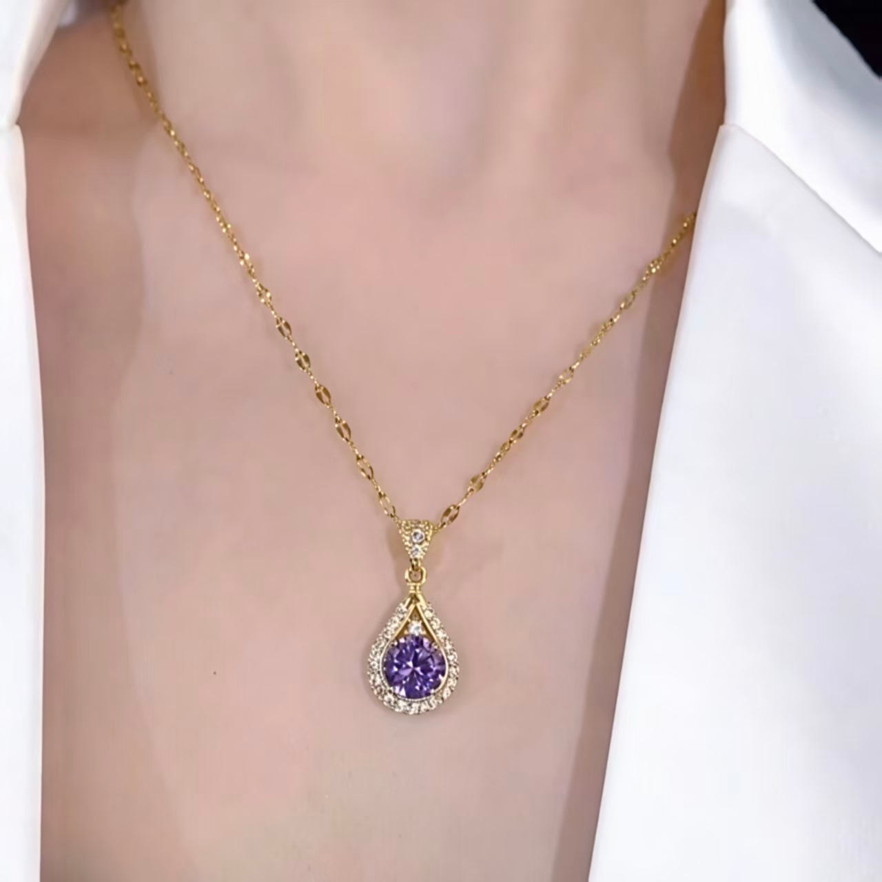 Violet Drop Necklace
