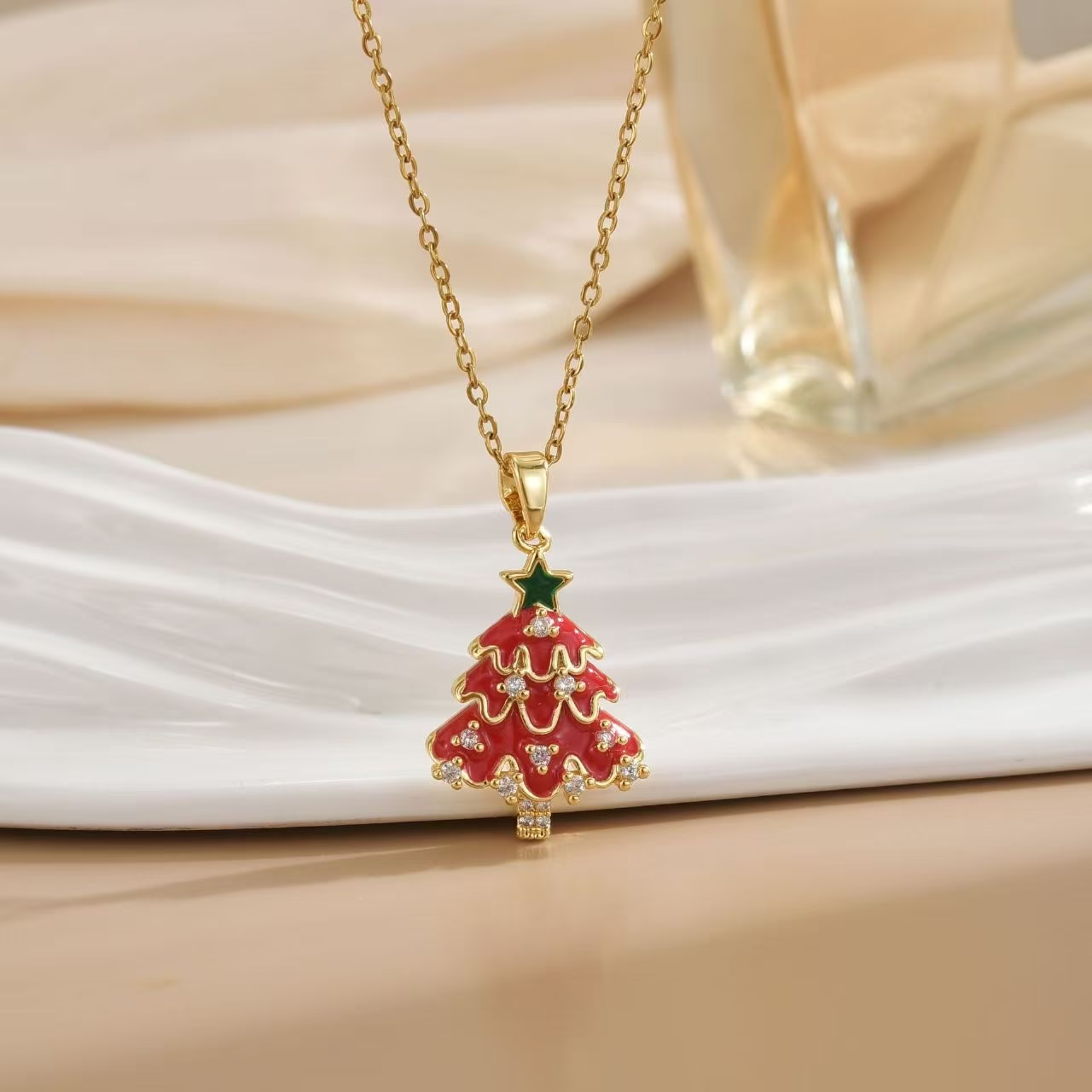 Christmas Tree Pendant Necklace