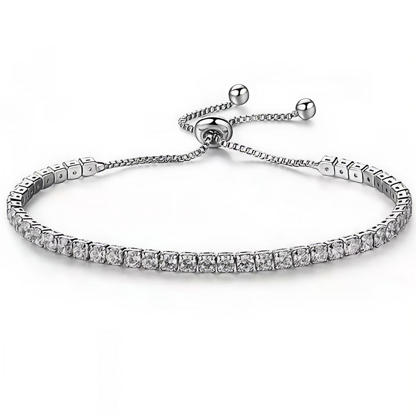 Lujosa pulsera con circonitas de talla cuadrada engastadas en pavé completo