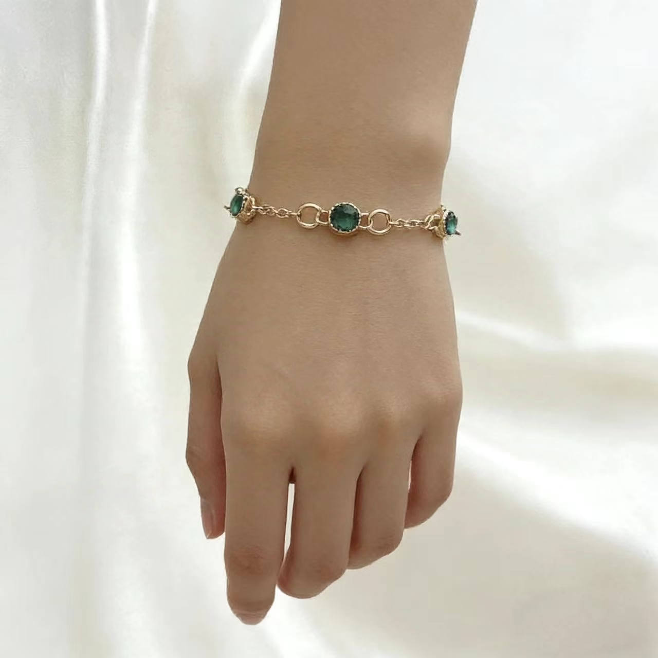 Bracelet fin trio verdoyant