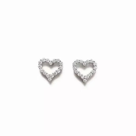 Aretes con forma de corazón brillantes