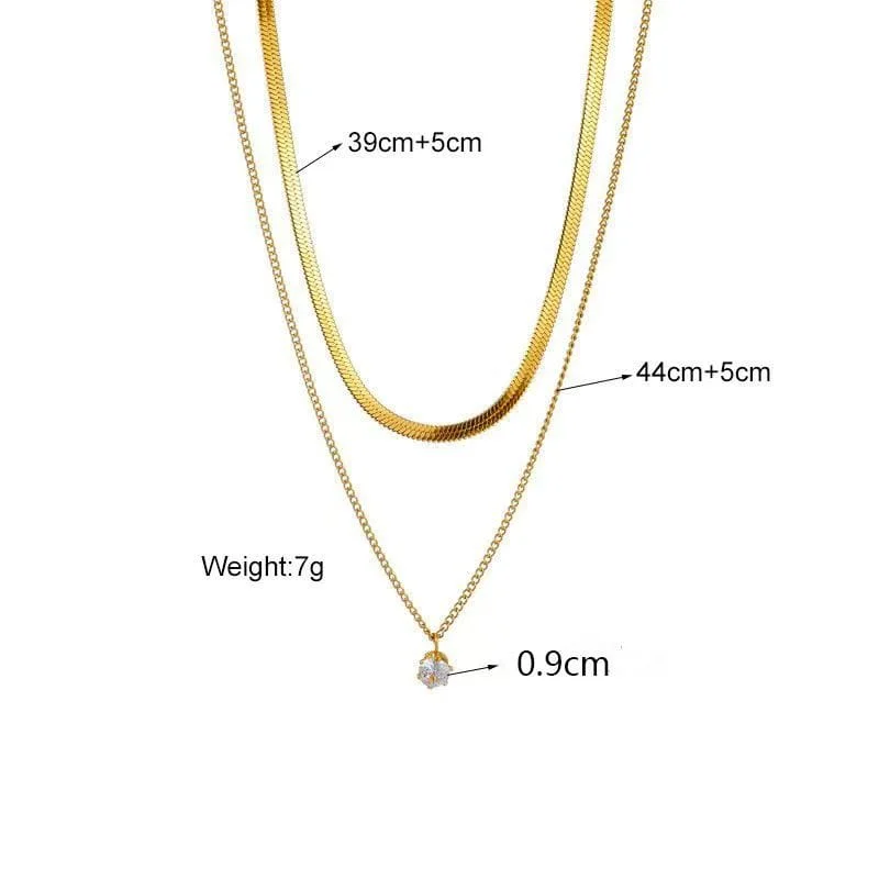 Waterdrop Zircon Pendant Necklace