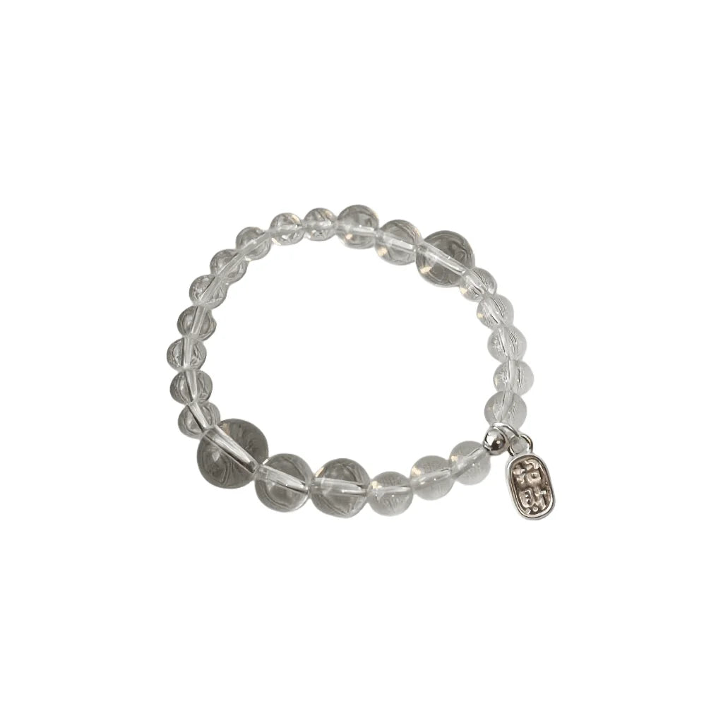 Pulsera india de cristal blanco natural que atrae la riqueza