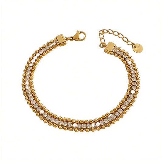 Pulsera de encaje con cuentas de circonio