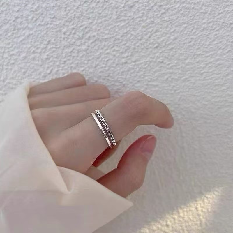 925 Sterling Silver Twisted Double Band Ring