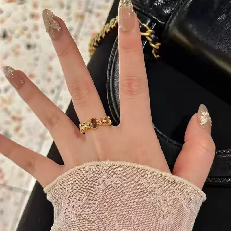 925 Sterling Silver Vintage Amethyst‑Tone Ring