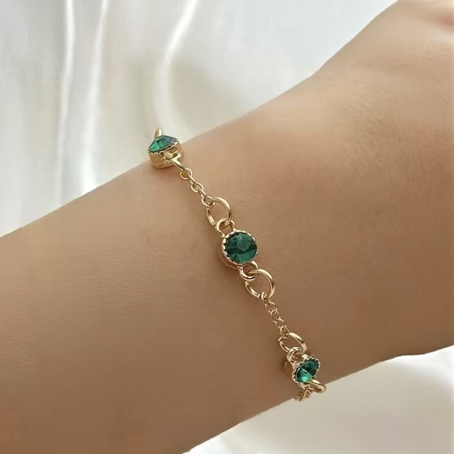 Bracelet fin trio verdoyant