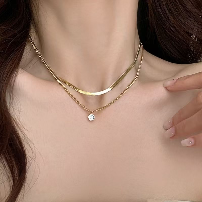 Waterdrop Zircon Pendant Necklace