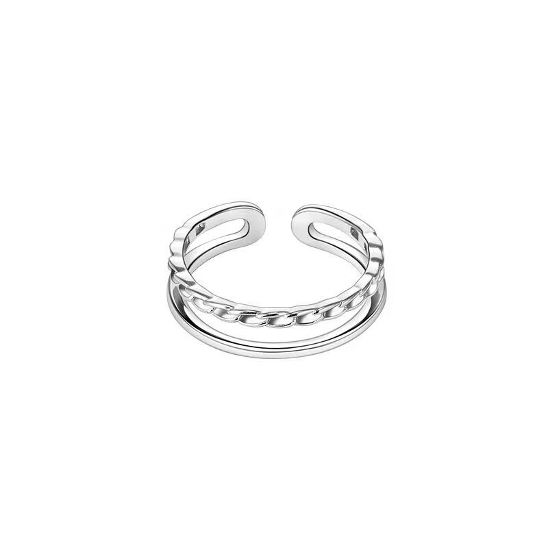 925 Sterling Silver Twisted Double Band Ring