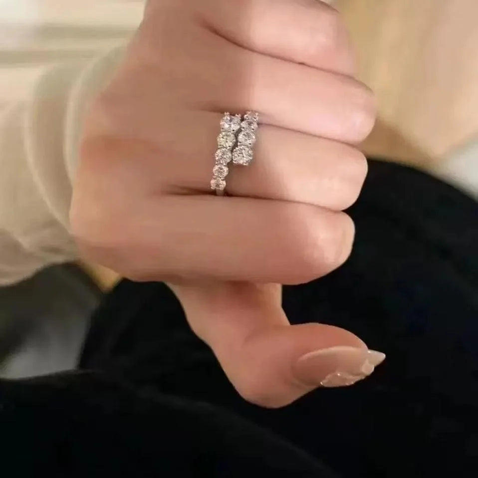 925 Sterling Silver High Carbon Diamond Ring
