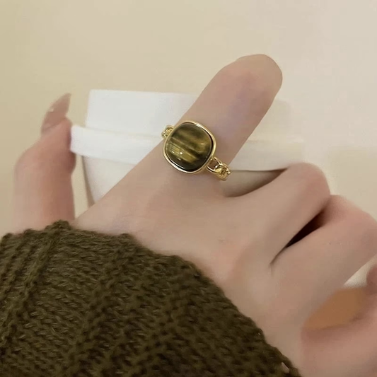 Anillo Cadena Ojo de Tigre
