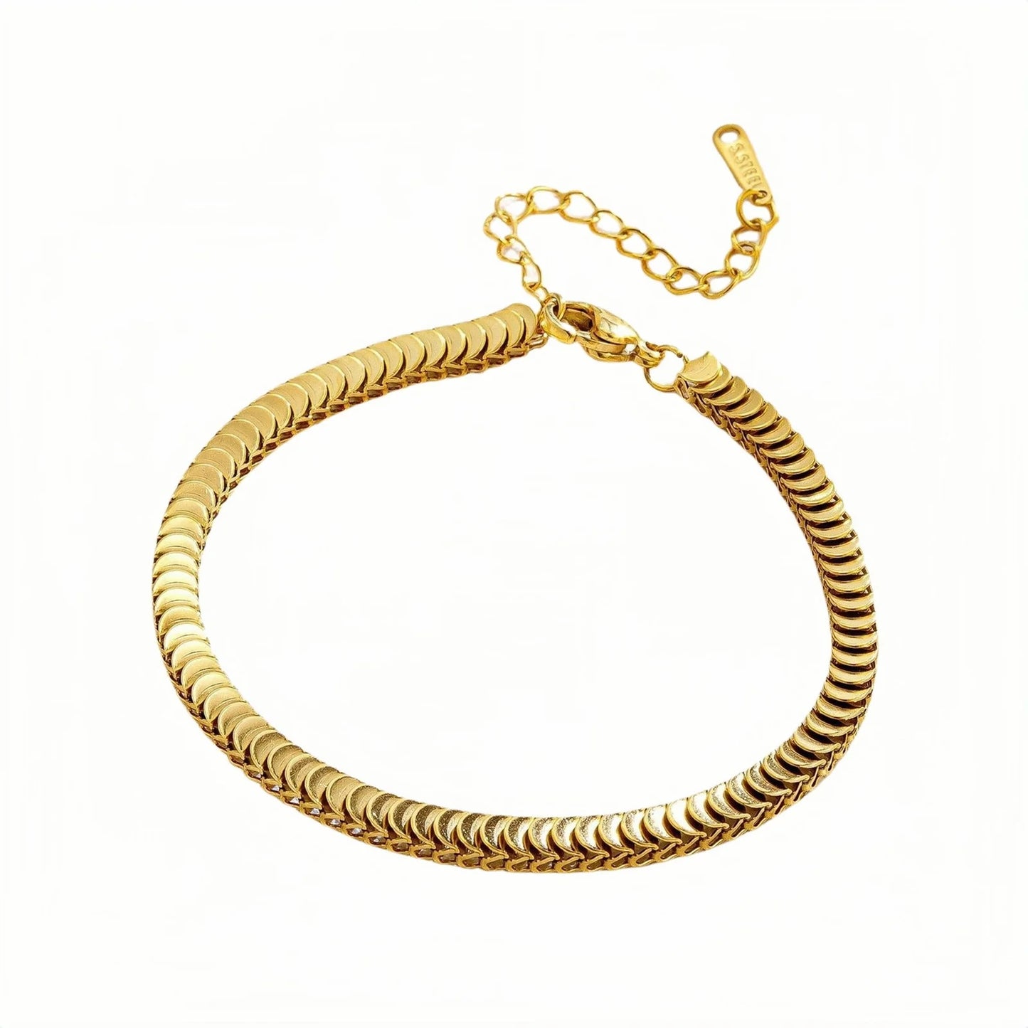 Pulsera de moda dorada con escamas de pescado