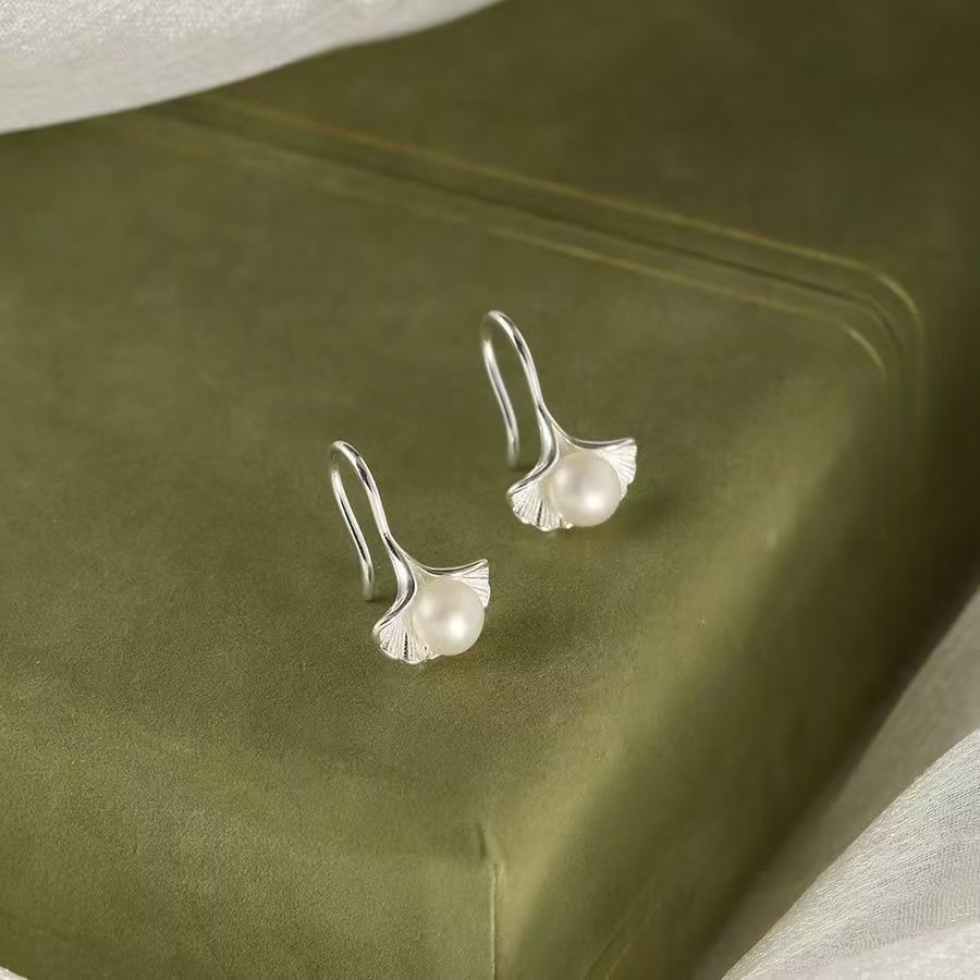Boucles d'oreilles en argent sterling 925 avec perles