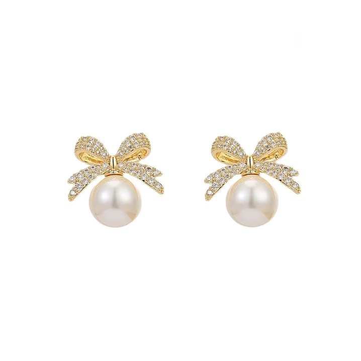 Sparkling Bow Whisper Earrings