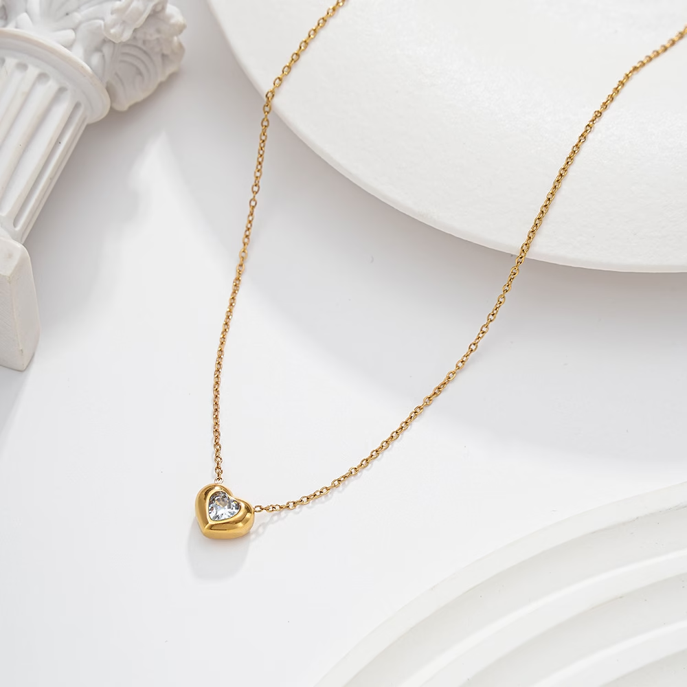 Versatile Heart-Shaped Cubic Zirconia Necklace