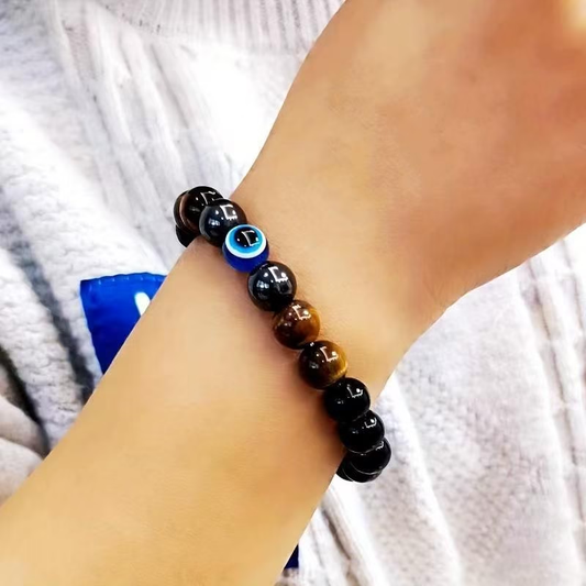 Pulsera de cuentas de ojo de tigre azul