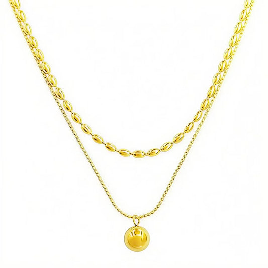 Collar con colgante de eslabones ovalados superpuestos