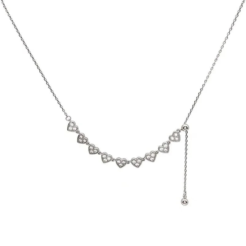 Collar de Plata de Ley 925 con Circonita en Forma de Corazón
