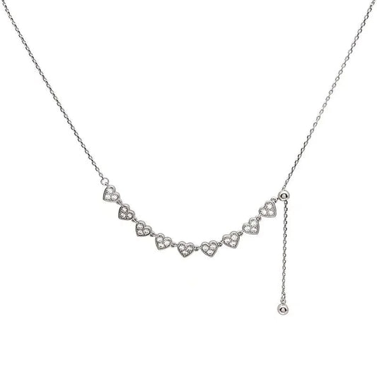 Collar de Plata de Ley 925 con Circonita en Forma de Corazón