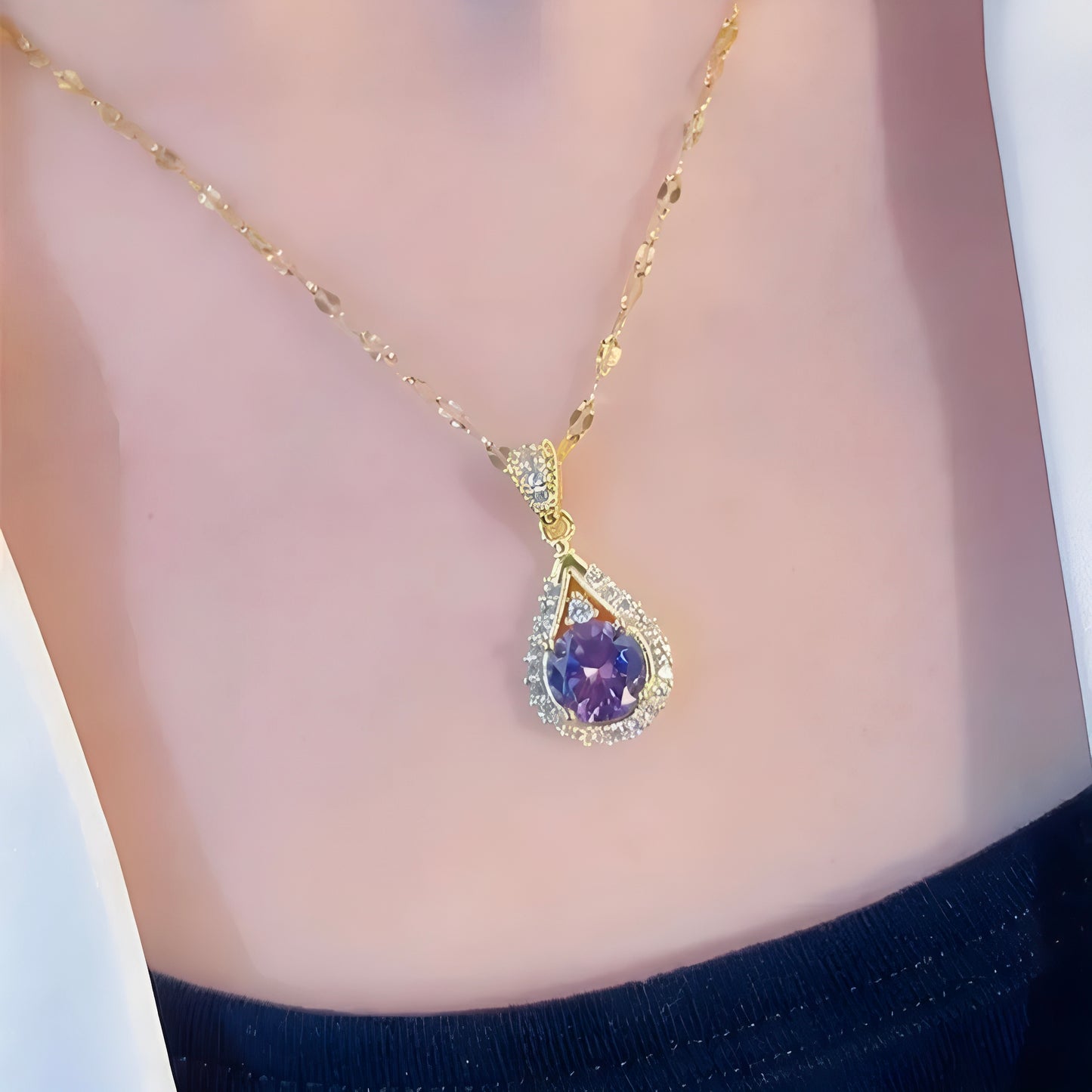 Violet Drop Necklace