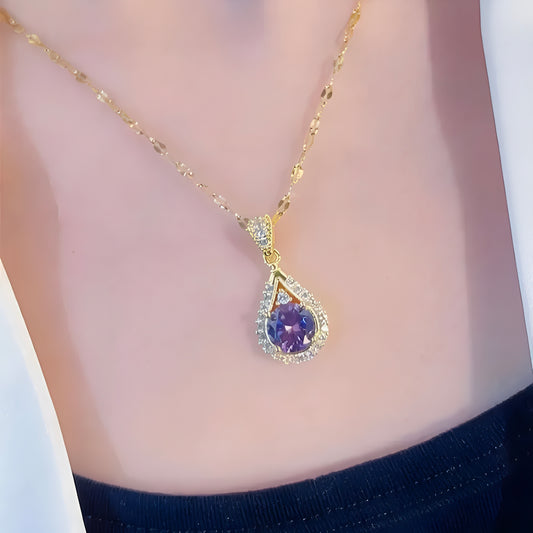 Violet Drop Necklace