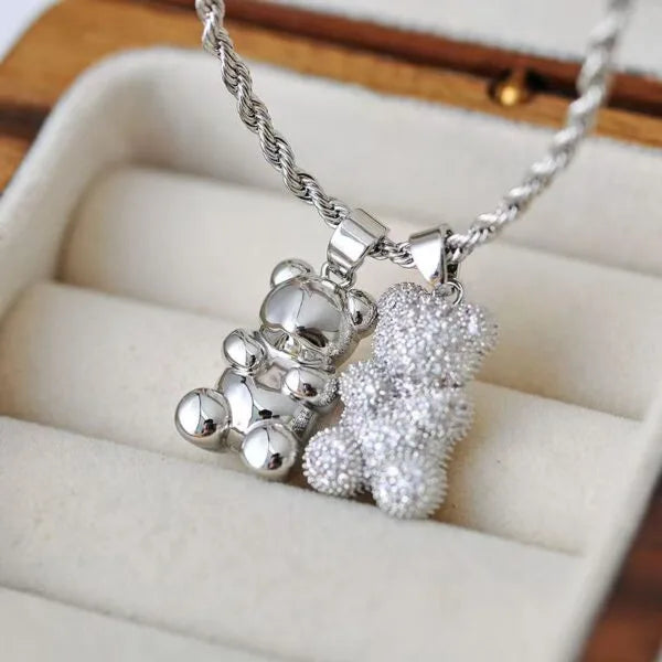 Collier pendentif ours mignon