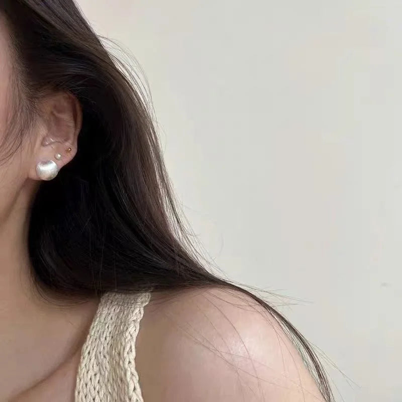 Boucles d'oreilles en métal brossé