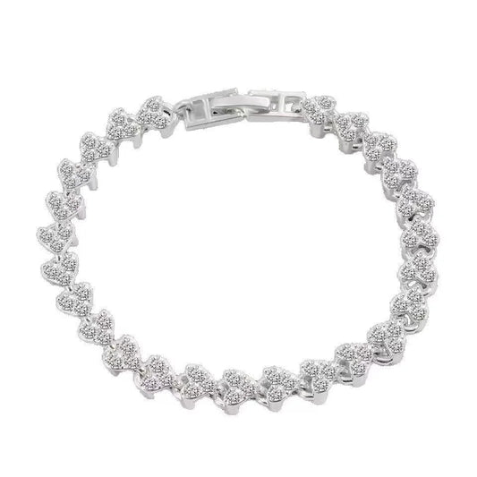 Pulsera romana con diamantes incrustados de estilo lujo ligero