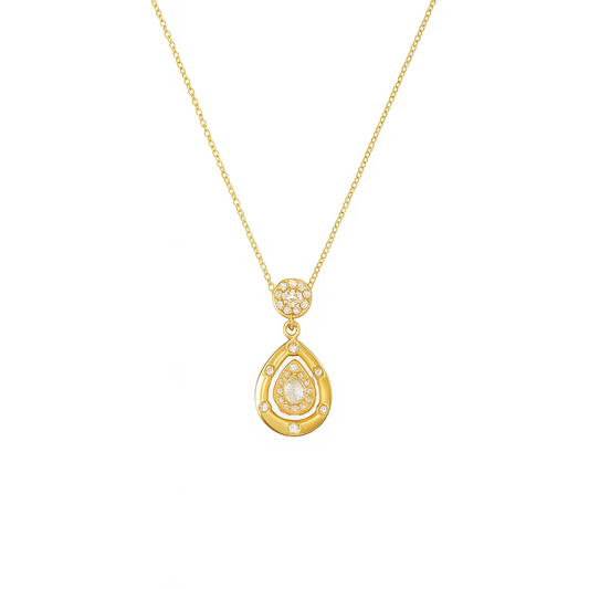 Collar grande de circonita cúbica en forma de lágrima