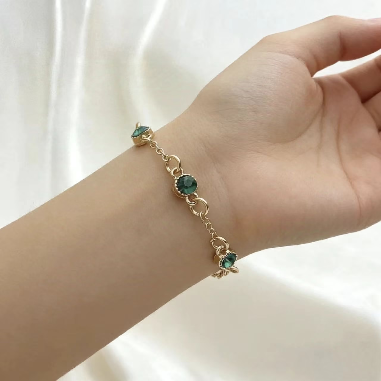 Bracelet fin trio verdoyant