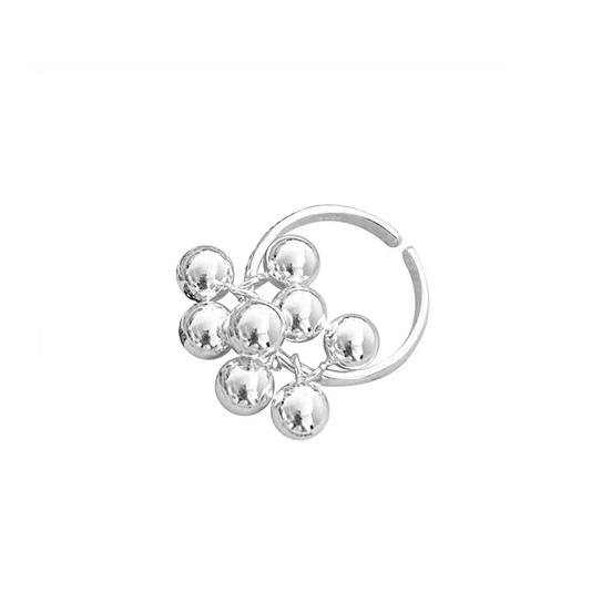 Anillo de Racimo de Uvas de Plata de Ley 925
