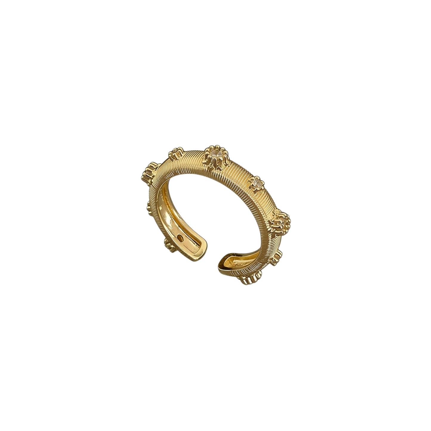 Bague ouverte Texturée en argent sterling 925